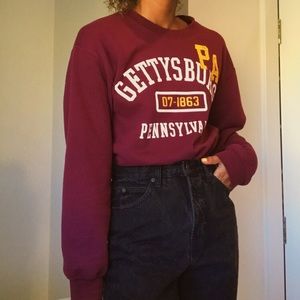 Maroon graphic sweatshirt urban outfitters style